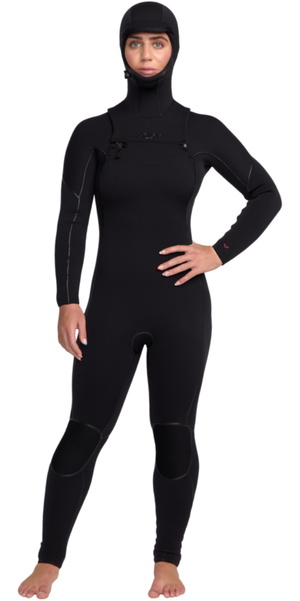 2025 Roxy Womens Elite Xtra Warm 5/4mm Chest Zip Hooded Wetsuit 26BW203501 - Black